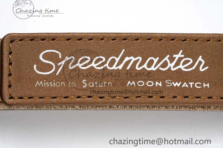 0309 Speedmaster Misson To Saturn 1:1 Best Edition Beige Dial On Nylon Strap Quartz Casual 7861